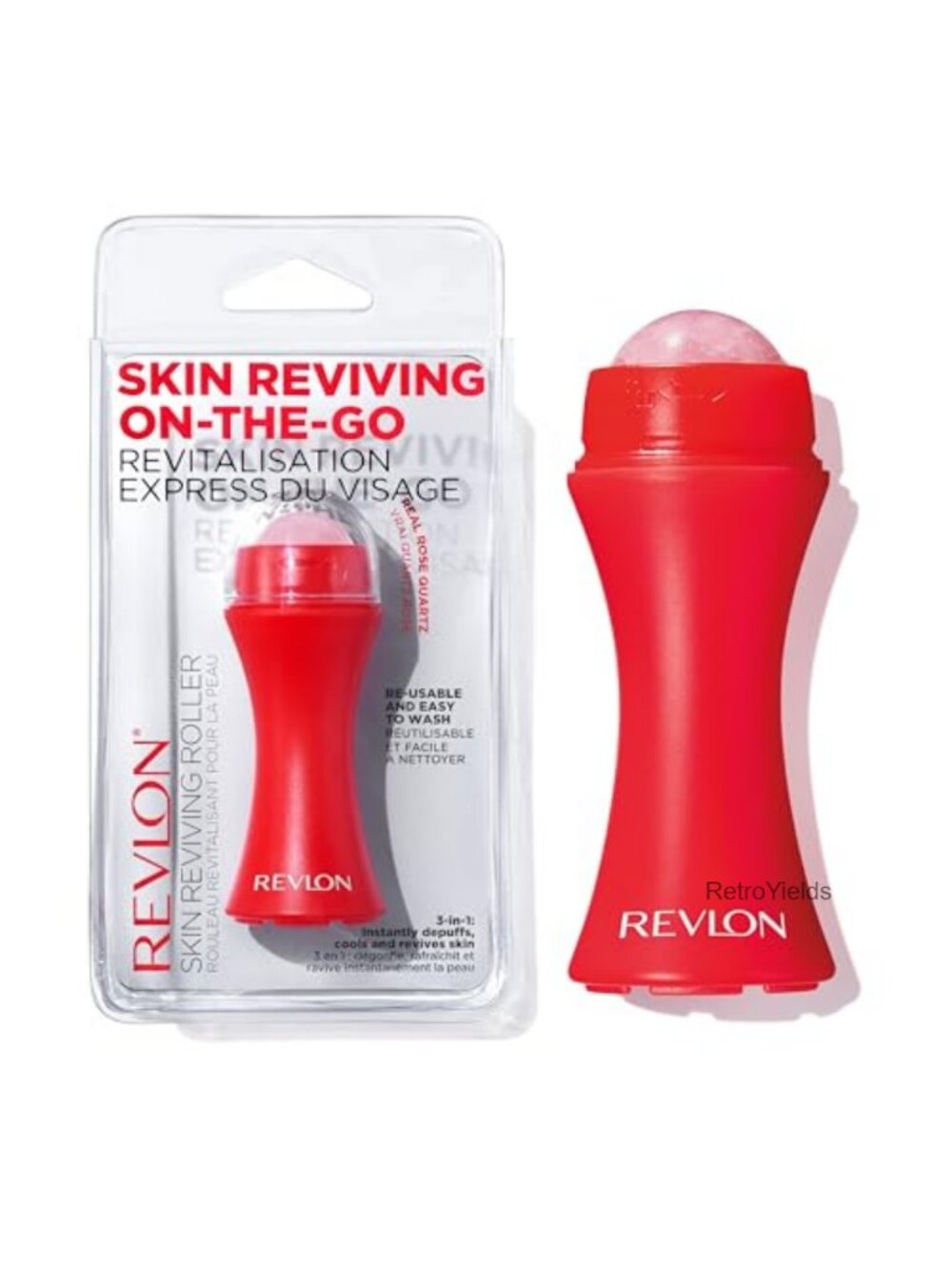 Facial Roller 3-in-1 Depuffing Skincare Tool for Serums and Creams